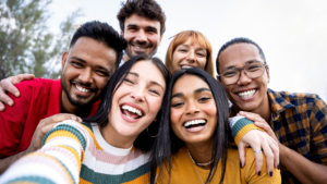 Group of happy multicultural Gen Z